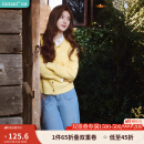 茵曼（INMAN）章若楠同款复古老钱风女装开衫毛衣2025春夏季新品通勤感针织衫 浅黄色 L