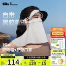 蕉下（beneunder）防晒口罩脸基尼帽檐防晒面罩全脸女防风透气防紫外线蓝烟灰AL341