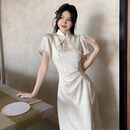 南木熊夏季女装2026年新款长裙国风少女新中式气质穿搭汉服旗袍连衣裙子 新中式旗袍L【105-115斤】