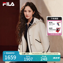 FILA 杨幂同款|斐乐官方女士棉服2025春新款时尚简约休闲连帽保暖外套 蒸汽白-IV M (165) 84A