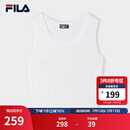 FILA 斐乐杨幂同款女子编织背心2025夏新款时尚休闲简约基础无袖上衣 云白-WT S 160/80A/S