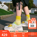 FILAFUSION 斐乐潮牌女鞋【章昊同款】帆布鞋2025新款女运动鞋滑板鞋 奶白/精灵绿-GG 38