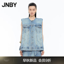 JNBY【商场同款】25秋新品马甲棉质宽松无领5P8515340 958/牛仔浅蓝 XS