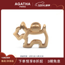 AGATHA 小狗发夹头饰高端发卡女【520情人节】生日礼物送女友鲨鱼抓夹 金色大发夹