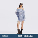 RE'VAN芮范2025秋季新品设计师款薄雾少女风雪纺套装RL72403218 浅蓝（花） M /38