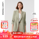 朗姿玫瑰的故事同款【Basic衣橱】新款气质修身职业通勤西装外套 卡其绿色2 L