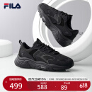 FILA 斐乐男鞋老爹鞋火星鞋复古跑鞋秋季时尚休闲运动鞋 黑-BK （二代） 42