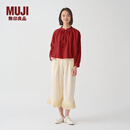 无印良品 MUJI IDEE 女式 强捻长袖衬衫女士衬衣内搭春秋GAD04C4S 深红色 M （155/80A）