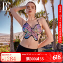 范德安（BALNEAIRE）时尚系列女士比基尼搭配短裙罩衫开衩性感度假沙滩 83897+30516 璀璨晶蝶（下装三角款） M