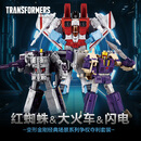 变形金刚（TRANSFORMERS）儿童男孩玩具经典场景系列争权夺利套装 红蜘蛛&大火车&闪电G2893