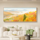 野地美树子日式原木风客厅装饰画小众艺术唯美风景沙发背景墙挂画 秋染-b 180*75CM建议2.5-3米沙发轻奢金