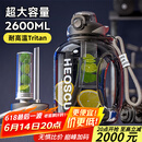 恩尔美（nRMEi）运动水壶大容量夏Tritan男健身茶水分离吨顿桶大肚便携耐高温水杯
