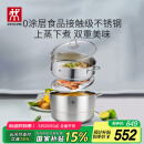 双立人（ZWILLING）蒸锅二层不锈钢汤锅蒸笼蒸格燃气灶可用蒸煮锅蒸鱼锅大容量28cm