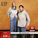 Gap女装碳素软磨抓绒字母logo连帽卫衣外套641221 浅灰 165/84A(M) 亚洲尺码