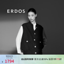 ERDOS 春夏廓形宽肩无袖时髦帅气棒球领时尚休闲女马甲外套 黑 L 165/88A