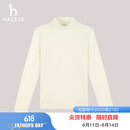 哈吉斯（HAZZYS）女装【伦敦时装周同款】秋冬款打底衫女半高领长TABTSE0BCE10 米黄色OW M (160/84A 38)