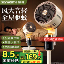 创维（Skyworth）【全屋驱蚊】空气循环扇2025新款大风力轻音台地两用电风扇家用智能语音遥控落地扇Q522 白咖色