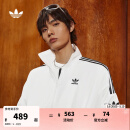 adidas情侣款复古风梭织立领夹克外套男女阿迪达斯官方三叶草 亮白 M