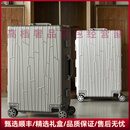 EAZZOPUS轻奢品牌行李箱全铝镁合金拉杆箱万向轮金属登机旅行箱密码箱 枪灰色 20英寸