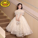 G.DUCKKIDS女童礼服公主裙2025新款花童婚礼主持人儿童走秀钢琴演出服装 图片色 150 建议11-12岁