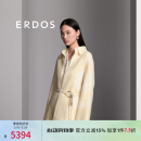 ERDOS 春夏定位提花蓬松纯羊绒外套双面穿保暖时髦帅气女毛呢大衣 香蕉奶昔 2XL 175/96A