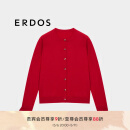ERDOS 精纺圆领修身显瘦百搭长袖基础款通勤风女开衫羊绒衫 中世纪红 175/96A/XXL