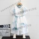 GUYN男童汉服夏季2025新款古装男孩夏款儿童中式小少爷国风端午节套装 浅蓝色（长袍+裤子） 90