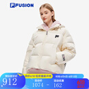 FILA FUSION斐乐潮牌女子羽绒服保暖羽绒服连帽外套 麦乳色-BG M 165/84A