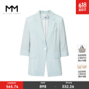 麦檬MM麦檬商场同款夏季舒适贵气醋纤凉感半袖淡蓝西装5E5210572 淡蓝 M
