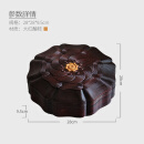 红酸枝果盘家用客厅茶几实木糖果盒红木中式圆形分格零食干果盒子 红酸枝嵌黄杨木果盘