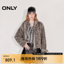 ONLY 2025春季时尚小高领宽松落肩短款毛绒棉服女|125122005