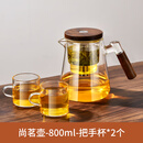 高硼硅玻璃飘逸杯泡茶壶茶水分离杯一键出水茶杯办公室懒人茶具 【加厚玻璃内胆】飘逸壶+2品茗杯