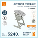 Stokke欧洲进口宝宝TT餐椅多功能儿童餐椅家用餐桌椅婴儿学坐椅成长椅 六件套含赠坐垫-冰川绿-同色护栏
