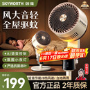 创维【全屋驱蚊】空气循环扇2025新款大风力轻音台地两用电风扇家用智能语音遥控落地扇Q522 白咖色
