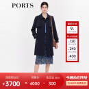 PORTS宝姿商场同款早秋新款女装经典丈青质感风衣LD9T027AWB011 丈青 M (6)