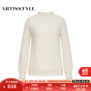 ARTiSSTYLE斯玳女装2024冬季新款 荷叶边半高领提花针织打底衫AS2116418-081 米白色 40