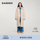 SANDRO【浅春系】2024秋冬款女装时尚毛呢休闲外套SFPOU00664 淡褐色(尺码偏大，建议拍小1码) S 36