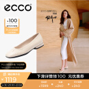 爱步（ECCO）单鞋女 倪妮同款羊皮一脚套方头浅口平底低跟鞋 安妮208553 石灰色20855301378 37