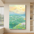 温以嘉日照金山装饰画山水画客厅挂画靠山图沙发背景墙风景落地画玄 E30-金山溢彩 140*210cm 【雅典黑】拉丝加厚铝