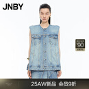 JNBY【商场同款】25秋新品马甲棉质宽松无领5P8515340 958/牛仔浅蓝 XS