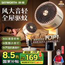 创维（Skyworth）【全屋驱蚊】空气循环扇2025新款大风力轻音台地两用电风扇家用智能语音遥控落地扇Q522 白咖色