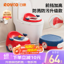 日康（rikang）儿童马桶 宝宝坐便器便盆加高前挡 PU软垫三合一功能 红色X2004-9