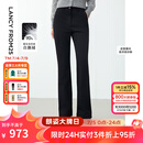 朗姿霍尔多巴吉白鹅绒设计感加绒保暖裤子女2024年冬季新款羽绒裤 黑色 XL