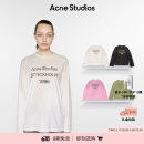 Acne Studios 男女同款 做旧1996印花宽松落肩长袖T恤上衣CL0197 灰白色 XS