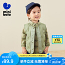 迷你巴拉冬季新款男女童可爱无领羽绒服宝宝保暖时尚羽绒马甲 橄榄绿40801 120
