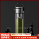 QWC轻奢品牌双层隔热玻璃杯男士便携茶水分离泡茶杯子个人专用 精致小礼盒装 双层350ml