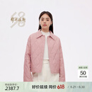 鄂尔多斯1980花漾系列 春季翻领女夹克棉服 45062 樱花粉 L 165/88A