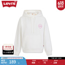 Levi's【商场同款】李维斯女士简约连帽抽绳卫衣美式复古 白色 A7477-0000 XS