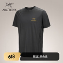 ARC'TERYX始祖鸟 MOTUS CREW ARC'WORD SS 透气 男子 速干短袖T恤 Black Heather/黑灰色 M