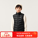 asics亚瑟士童装冬季新款男女童儿童三防科技羽绒马甲 001黑色 清洁度1000-白鸭绒 150 cm 充绒量37g